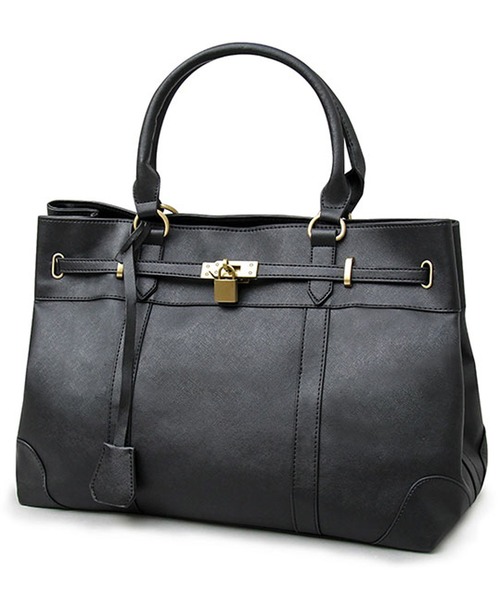 ８(eight)（エイト）の「鍵付き PUレザー ボストンバッグ（ボストンバッグ・メンズ・ベージュ/インディゴブルー/ホワイト/ブラック/ダークブラウン・FREE）」の3枚目の写真