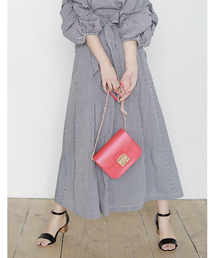 Re:EDIT | [長めのレングスで上品に。]ウエストリボンロング丈フレアスカートボトムス/スカート/膝丈・ミモレ丈（51～65cm）[リエディ](スカート)