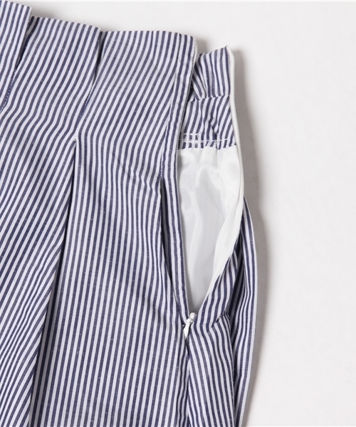 Re:EDIT（リエディ）の「[長めのレングスで上品に。]ウエストリボンロング丈フレアスカートボトムス/スカート/膝丈・ミモレ丈（51～65cm）[リエディ]（スカート・レディース・レッド/ストライプ/ベージュ/マスタード/ブラック系その他/ブルー・SMALL/LARGE/MEDIUM）」の21枚目の写真