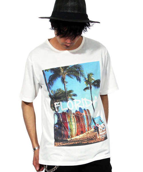 ８(eight)（エイト）の「BEACH プリント 半袖Tシャツ （Tシャツ/カットソー・メンズ・B/A/C/D・MEDIUM/LARGE）」の3枚目の写真