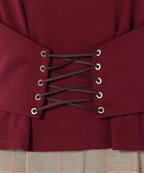 Khaju（カージュ）の「Khaju:コルセットTEE（Tシャツ/カットソー・レディース・カーキ/ワイン・ONE SIZE）」の13枚目の写真