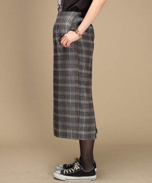 natural couture（ナチュラルクチュール）の「起毛チェックロングタイトスカート（スカート・レディース・ブラウン/グレー・FREE）」の16枚目の写真