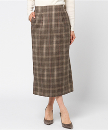 natural couture | 起毛チェックロングタイトスカート(スカート)