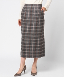 natural couture | 起毛チェックロングタイトスカート(スカート)