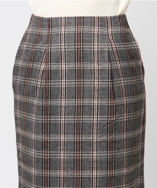natural couture（ナチュラルクチュール）の「起毛チェックロングタイトスカート（スカート・レディース・ブラウン/グレー・FREE）」の6枚目の写真