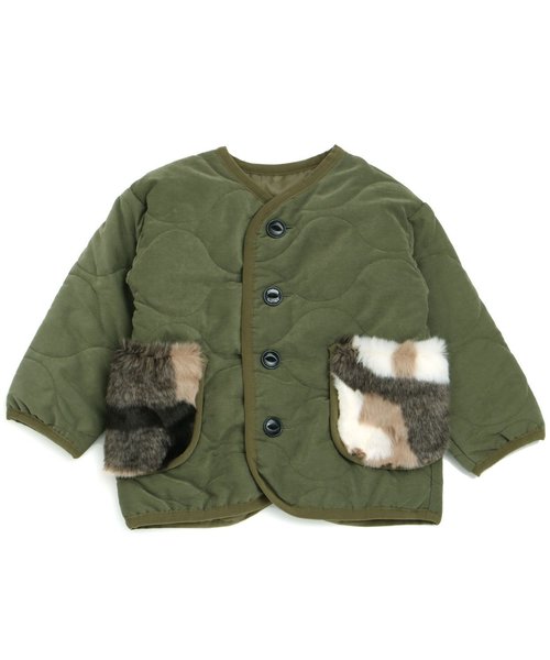BREEZE（ブリーズ）の「ノーカラーキルティングコート（その他アウター・キッズ・カーキ・130/80/90/100/140/110/120）」の12枚目の写真