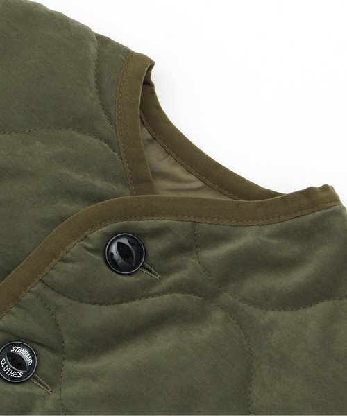 BREEZE（ブリーズ）の「ノーカラーキルティングコート（その他アウター・キッズ・カーキ・130/80/90/100/140/110/120）」の3枚目の写真