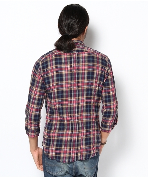 BEAUTY&YOUTH UNITED ARROWS(ビューティーアンドユースユナイテッドアローズ)の「BY コットン/リネン タータンチェック BD 7SL◆(シャツ/ブラウス・メンズ・モカ/ダークグリーン・SMALL/MEDIUM/LARGE/X-LARGE)」の4枚目の写真