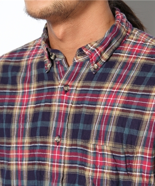 BEAUTY&YOUTH UNITED ARROWS(ビューティーアンドユースユナイテッドアローズ)の「BY コットン/リネン タータンチェック BD 7SL◆(シャツ/ブラウス・メンズ・モカ/ダークグリーン・SMALL/MEDIUM/LARGE/X-LARGE)」の5枚目の写真