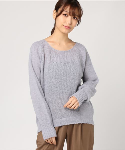 SLOBE IENA（スローブイエナ）の「ホールガーメントアルパカ混ニット◆（ニット/セーター・レディース・ベージュ/サックスブルー/イエロー・FREE）」の10枚目の写真