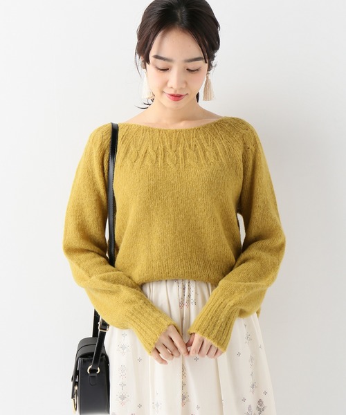 SLOBE IENA（スローブイエナ）の「ホールガーメントアルパカ混ニット◆（ニット/セーター・レディース・ベージュ/サックスブルー/イエロー・FREE）」の17枚目の写真