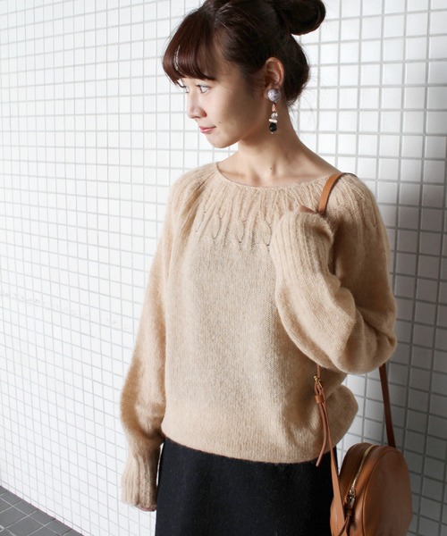 SLOBE IENA（スローブイエナ）の「ホールガーメントアルパカ混ニット◆（ニット/セーター・レディース・ベージュ/サックスブルー/イエロー・FREE）」の21枚目の写真