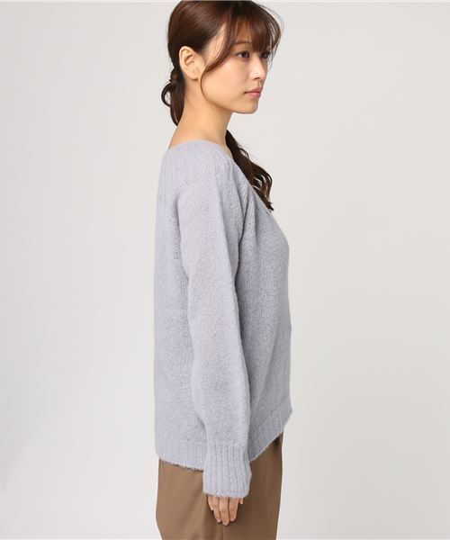 SLOBE IENA（スローブイエナ）の「ホールガーメントアルパカ混ニット◆（ニット/セーター・レディース・ベージュ/サックスブルー/イエロー・FREE）」の4枚目の写真