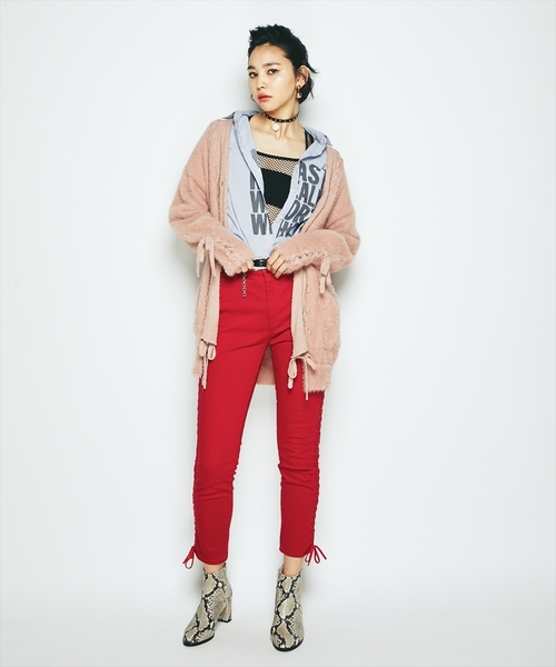 ヒステリックグラマー LACE UP カーディガン HYSTERIC ヒステリックグラマー LACE UP カーディガン GLAMOUR
