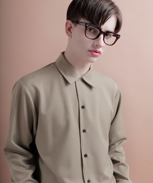 EMMA CLOTHES（エマクローズ）の「TRストレッチオープンカラーシャツ（シャツ/ブラウス・メンズ・ベージュ/ブラック/ネイビー/チャコールグレー/ブラウン・FREE）」の4枚目の写真