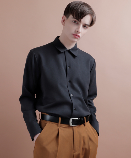 EMMA CLOTHES（エマクローズ）の「TRストレッチオープンカラーシャツ（シャツ/ブラウス・メンズ・ベージュ/ブラック/ネイビー/チャコールグレー/ブラウン・FREE）」の5枚目の写真