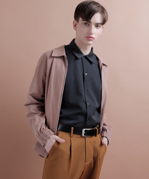 EMMA CLOTHES（エマクローズ）の「TRストレッチオープンカラーシャツ（シャツ/ブラウス・メンズ・ベージュ/ブラック/ネイビー/チャコールグレー/ブラウン・FREE）」の6枚目の写真