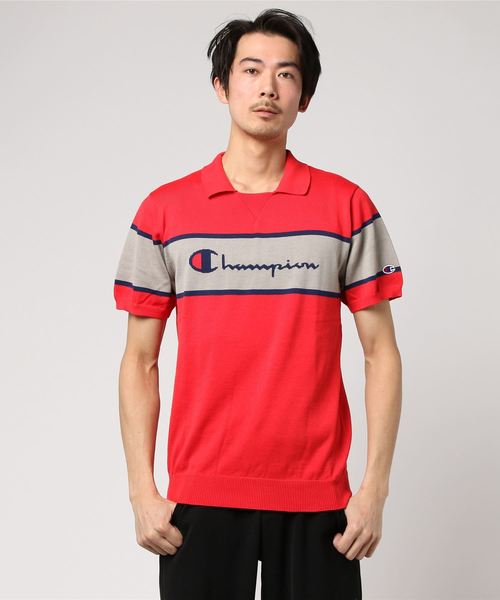Champion Golf(チャンピオンゴルフ)の「【Champion/チャンピオン】メンズ GOLF ニットポロシャツ(ポロシャツ・メンズ・オフホワイト/グレー/イエロー/レッド/ブルー・LARGE/X-LARGE/MEDIUM)」の1枚目の写真