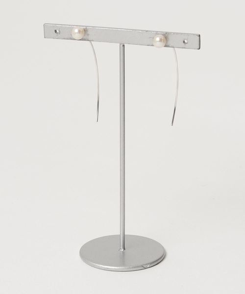 TONE SELECT GOODS(トーンセレクトグッズ)の「【hosta】小さなパールフックL(ピアス(両耳用))」|シルバー