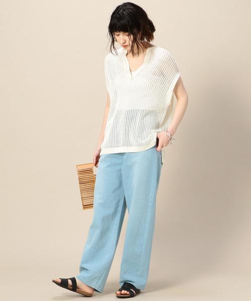 BEAUTY&YOUTH UNITED ARROWS(ビューティーアンドユースユナイテッドアローズ)の「BY コットンメッシュスキッパーネックフレンチスリーブニット о(ニット/セーター・レディース・ベージュ/オフホワイト/オリーブ・FREE)」の13枚目の写真