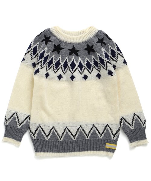 BREEZE(ブリーズ)の「ネット限定 スターノルディックニット(ニット/セーター・キッズ・キナリ/ネイビー・120/130/80/90/140/110/100)」の3枚目の写真