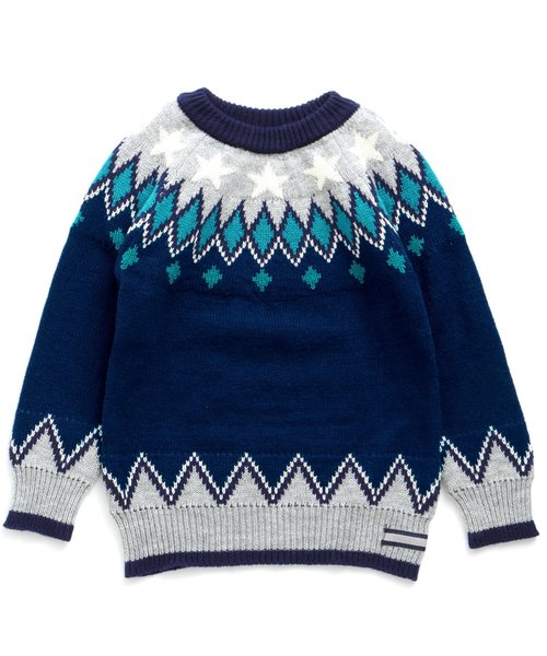 BREEZE(ブリーズ)の「ネット限定 スターノルディックニット(ニット/セーター・キッズ・キナリ/ネイビー・120/130/80/90/140/110/100)」の13枚目の写真