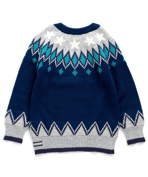 BREEZE(ブリーズ)の「ネット限定 スターノルディックニット(ニット/セーター・キッズ・キナリ/ネイビー・120/130/80/90/140/110/100)」の17枚目の写真
