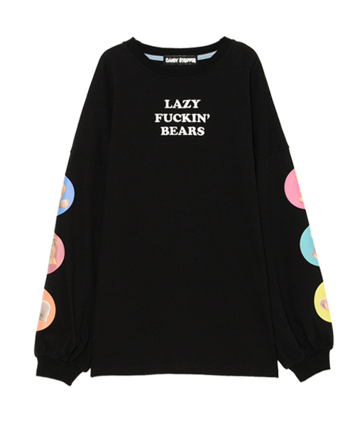 Candy Stripper（キャンディストリッパー）の「LAZY BEARS L/S Tシャツ（Tシャツ/カットソー・レディース・ブラック/オフホワイト/ブルー/ピンク・2）」の3枚目の写真
