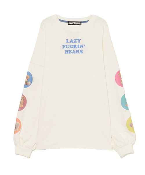 Candy Stripper（キャンディストリッパー）の「LAZY BEARS L/S Tシャツ（Tシャツ/カットソー・レディース・ブラック/オフホワイト/ブルー/ピンク・2）」の5枚目の写真