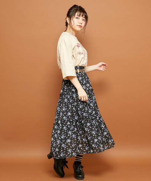 OLIVE des OLIVE（オリーブデオリーブ）の「アンT（Tシャツ/カットソー・レディース・オフホワイト/ネイビー/ベージュ・FREE）」の12枚目の写真