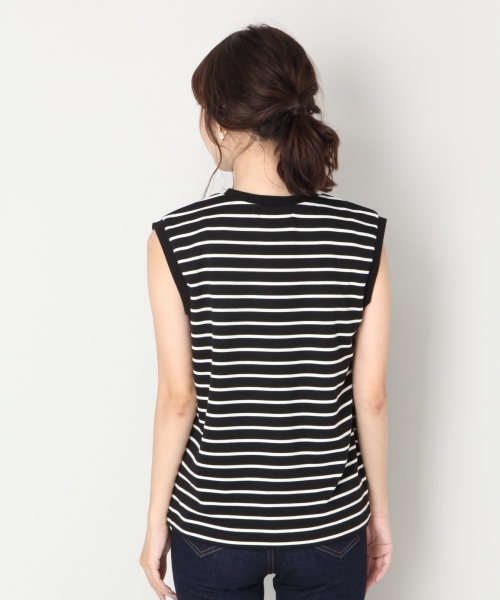 LOWRYS FARM（ローリーズファーム）の「ボーダーノースリーブ　813751（Tシャツ/カットソー・レディース・ブラック/ブラウン/オフホワイト・LARGE/MEDIUM）」の10枚目の写真