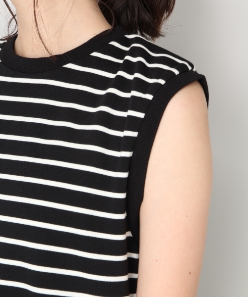 LOWRYS FARM（ローリーズファーム）の「ボーダーノースリーブ　813751（Tシャツ/カットソー・レディース・ブラック/ブラウン/オフホワイト・LARGE/MEDIUM）」の12枚目の写真