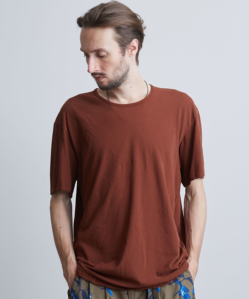 KAZUYUKI KUMAGAI ATTACHMENT（カズユキクマガイアタッチメント）の「【KAZUYUKI KUMAGAI】 40/1フレスカ天竺ドレープTシャツ（Tシャツ/カットソー・メンズ・ホワイト/ブラック/ダークグリーン/ブラウン/カーキ・1/2/3）」の3枚目の写真