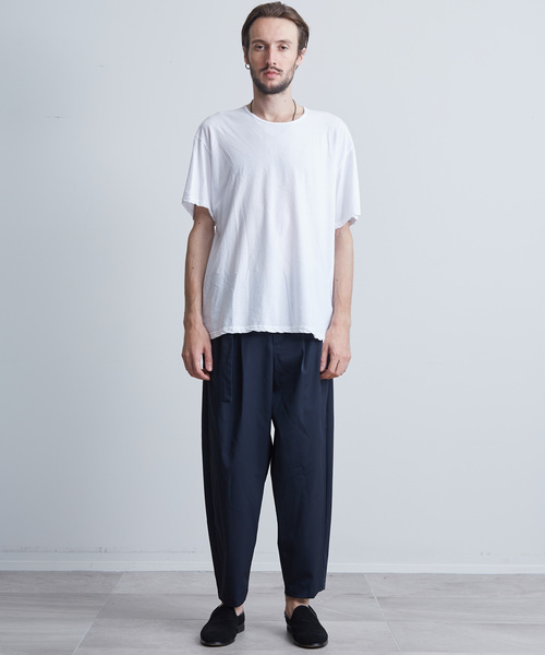 KAZUYUKI KUMAGAI ATTACHMENT（カズユキクマガイアタッチメント）の「【KAZUYUKI KUMAGAI】 40/1フレスカ天竺ドレープTシャツ（Tシャツ/カットソー・メンズ・ホワイト/ブラック/ダークグリーン/ブラウン/カーキ・1/2/3）」の13枚目の写真