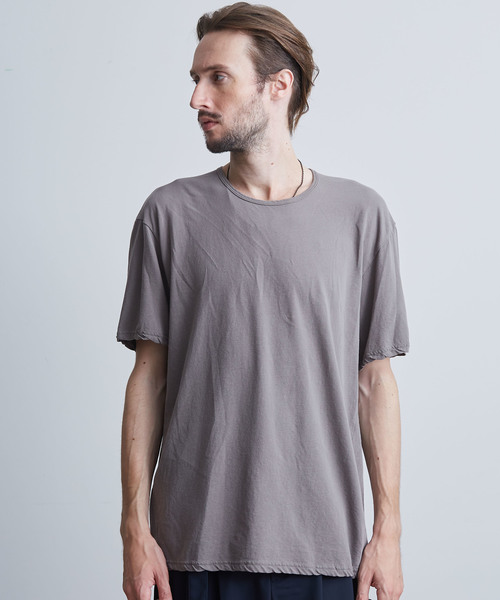 KAZUYUKI KUMAGAI ATTACHMENT（カズユキクマガイアタッチメント）の「【KAZUYUKI KUMAGAI】 40/1フレスカ天竺ドレープTシャツ（Tシャツ/カットソー・メンズ・ホワイト/ブラック/ダークグリーン/ブラウン/カーキ・1/2/3）」の5枚目の写真