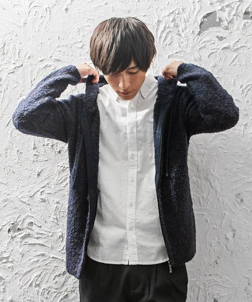 MinoriTY（マイノリティ）の「3ＧブークレニットＺＩＰパーカー（パーカー・メンズ・ブラック/ネイビー/ブラウン/グレー・M/L）」の4枚目の写真