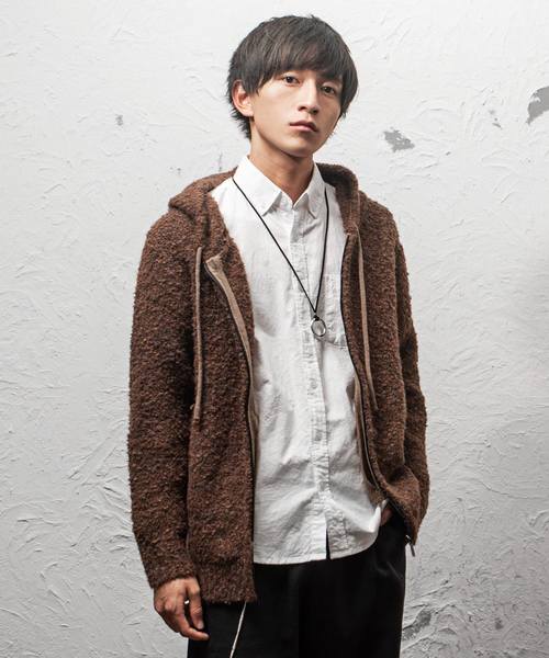 MinoriTY（マイノリティ）の「3ＧブークレニットＺＩＰパーカー（パーカー・メンズ・ブラック/ネイビー/ブラウン/グレー・M/L）」の3枚目の写真