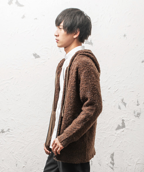 MinoriTY（マイノリティ）の「3ＧブークレニットＺＩＰパーカー（パーカー・メンズ・ブラック/ネイビー/ブラウン/グレー・M/L）」の7枚目の写真