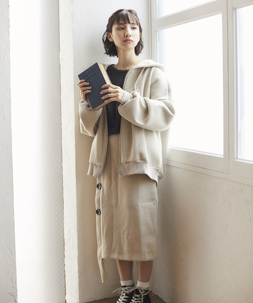 and R（アンドアール）の「ニットジップパーカー（パーカー・レディース・アイボリー・FREE）」の5枚目の写真