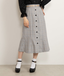 WEGO | WEGO/チェックボタンフレアミディスカート(スカート)