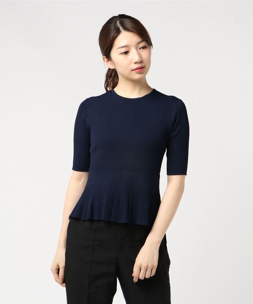 A/C DESIGN BY ALPHA CUBIC(エーシーデザインバイアルファキュービック)の「【カタログ掲載】ペプラムニット(ニット/セーター・レディース・ピンク/ラベンダー/オフホワイト/ネイビー・M size/L size)」の13枚目の写真