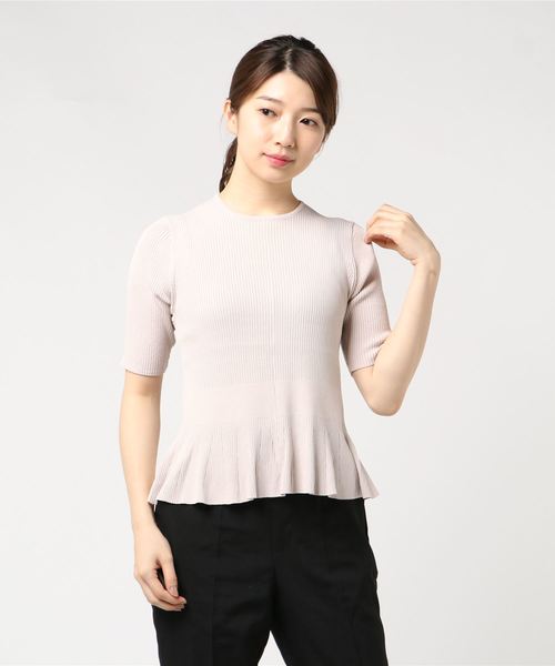 A/C DESIGN BY ALPHA CUBIC(エーシーデザインバイアルファキュービック)の「【カタログ掲載】ペプラムニット(ニット/セーター・レディース・ピンク/ラベンダー/オフホワイト/ネイビー・M size/L size)」の17枚目の写真