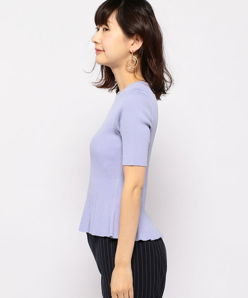 A/C DESIGN BY ALPHA CUBIC(エーシーデザインバイアルファキュービック)の「【カタログ掲載】ペプラムニット(ニット/セーター・レディース・ピンク/ラベンダー/オフホワイト/ネイビー・M size/L size)」の19枚目の写真