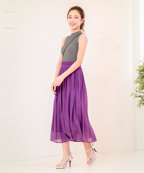 KOBE LETTUCE(コウベレタス)の「ハイネックノースリーブシンプルリブニットトップス(ニット/セーター・レディース・ブラック/パープル/グレー/レッド/ブルー/グリーン/アイボリー/マスタード・FREE)」の15枚目の写真