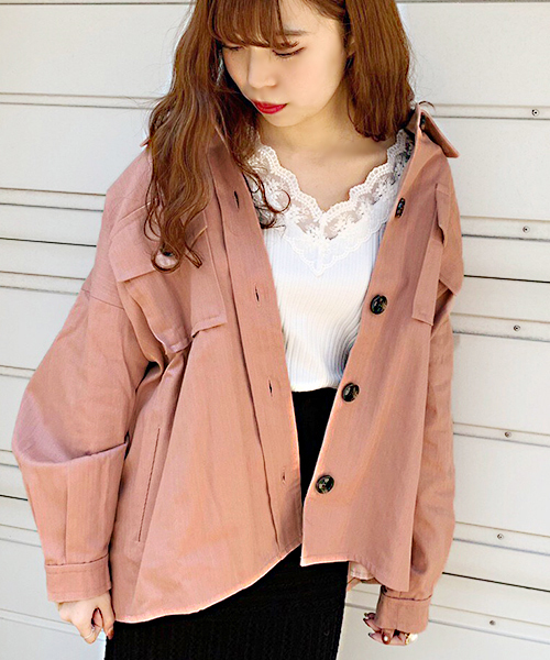 apres jour(アプレジュール)の「BIGシャツジャケット【ZOZOTOWN限定アイテム】(その他アウター・レディース・オフホワイト/ピンク/ベージュ・フリー)」の3枚目の写真