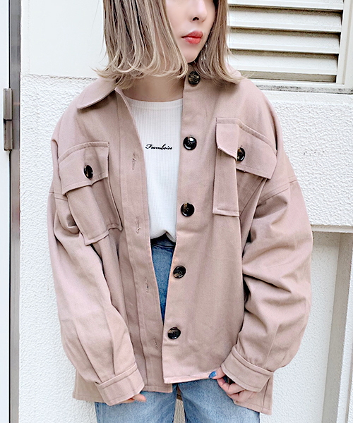 apres jour(アプレジュール)の「BIGシャツジャケット【ZOZOTOWN限定アイテム】(その他アウター・レディース・オフホワイト/ピンク/ベージュ・フリー)」の4枚目の写真
