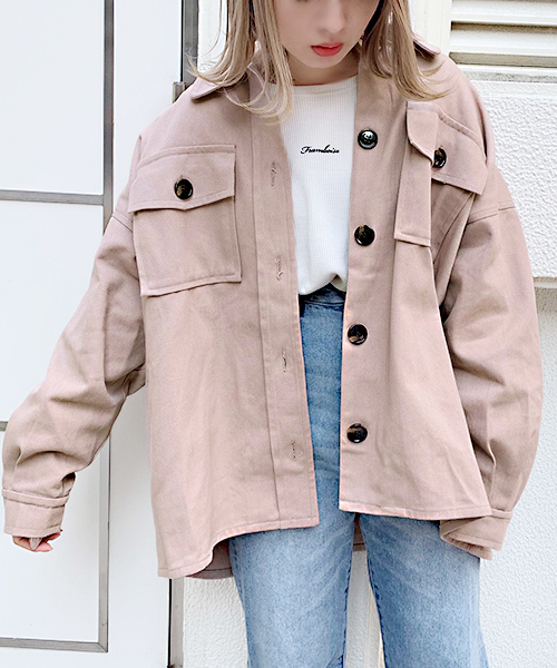 apres jour(アプレジュール)の「BIGシャツジャケット【ZOZOTOWN限定アイテム】(その他アウター・レディース・オフホワイト/ピンク/ベージュ・フリー)」の5枚目の写真