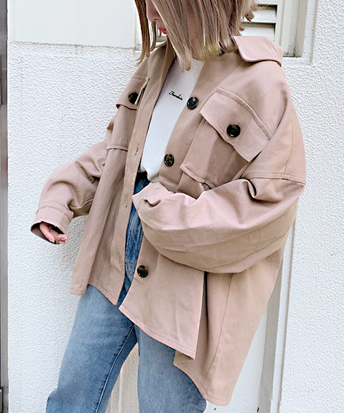 apres jour(アプレジュール)の「BIGシャツジャケット【ZOZOTOWN限定アイテム】(その他アウター・レディース・オフホワイト/ピンク/ベージュ・フリー)」の6枚目の写真