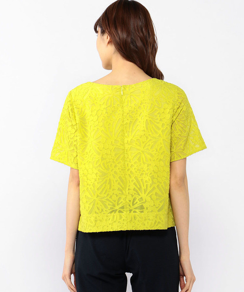 A/C DESIGN BY ALPHA CUBIC（エーシーデザインバイアルファキュービック）の「◇カタログ掲載◇パイナップルジャガードブラウス（シャツ/ブラウス・レディース・ブラック/オフホワイト/イエロー・11号/9号/13号）」の12枚目の写真