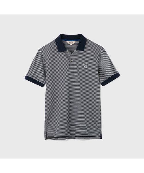 AIGLE（エーグル）の「DFTストライプポロ（ポロシャツ・メンズ・レッド/ダークネイビー・MEDIUM/LARGE/X-LARGE/SMALL）」の4枚目の写真